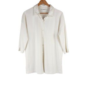 J. Jill Button Front Collar 3/4 Sleeve Tunic Top Size M Petite